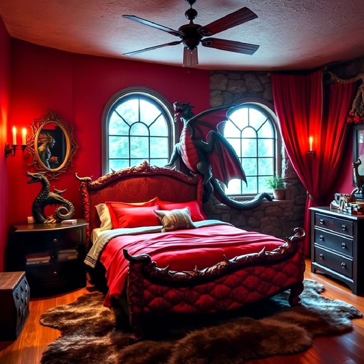 dragon s lair themed fantasy bedroom decor