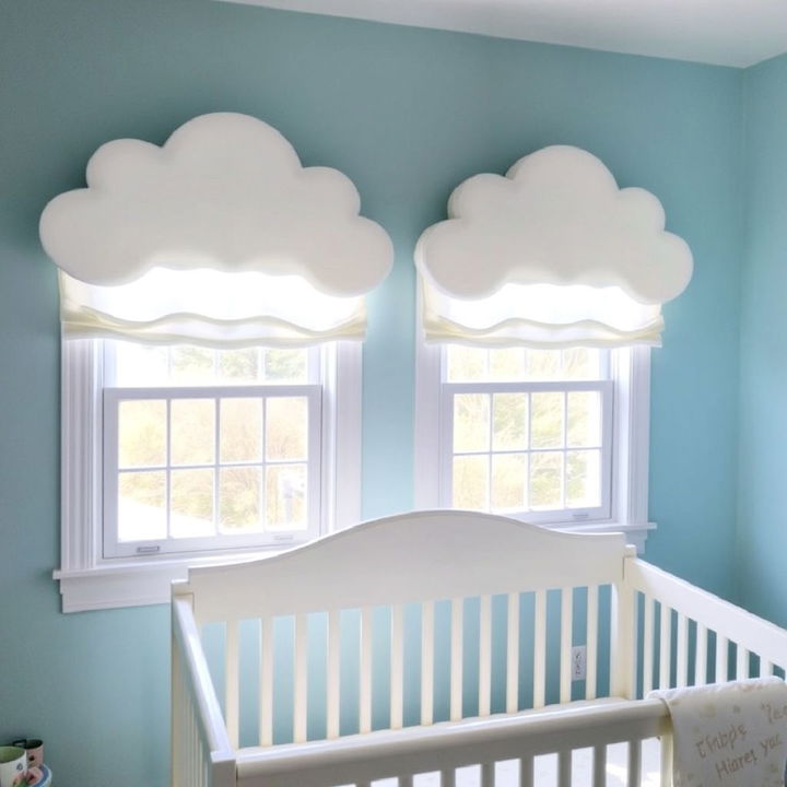 dress up the windows with cloud shaped valances