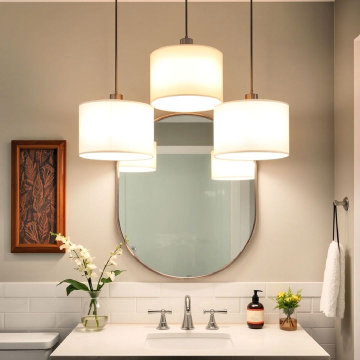 drum shade pendants for bathroom