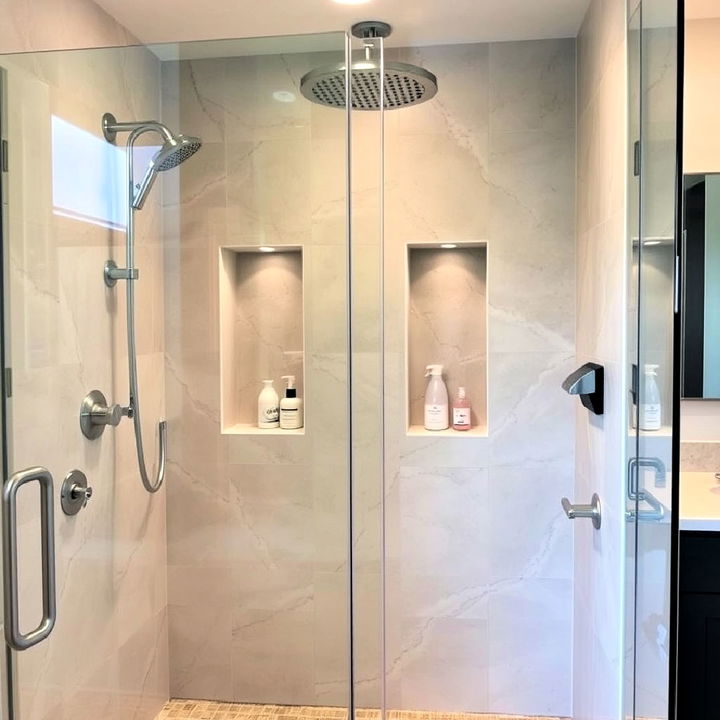 dual shower niches