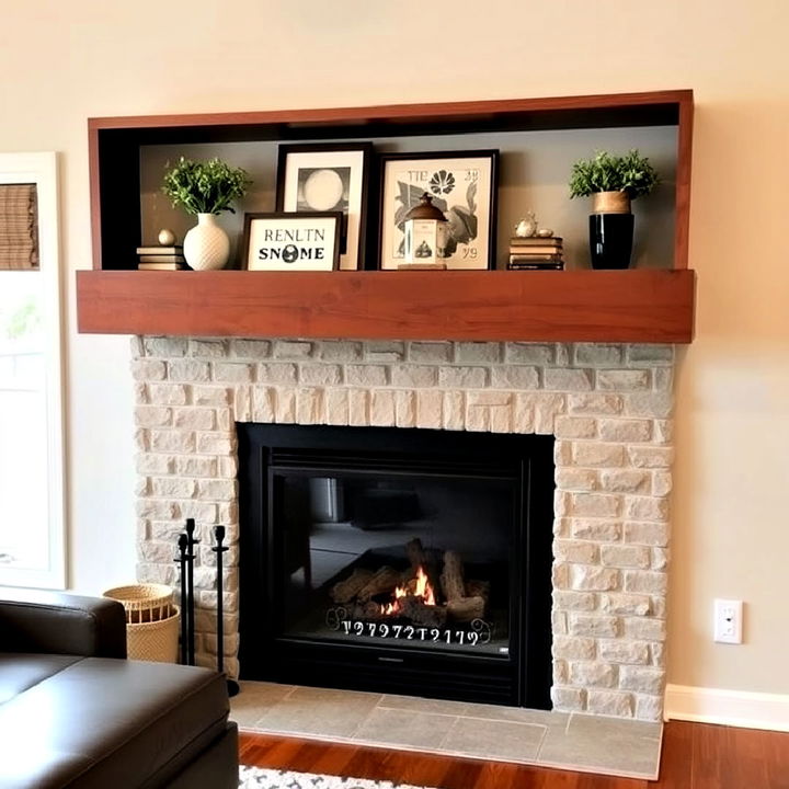 dual tiered mantel for fireplace