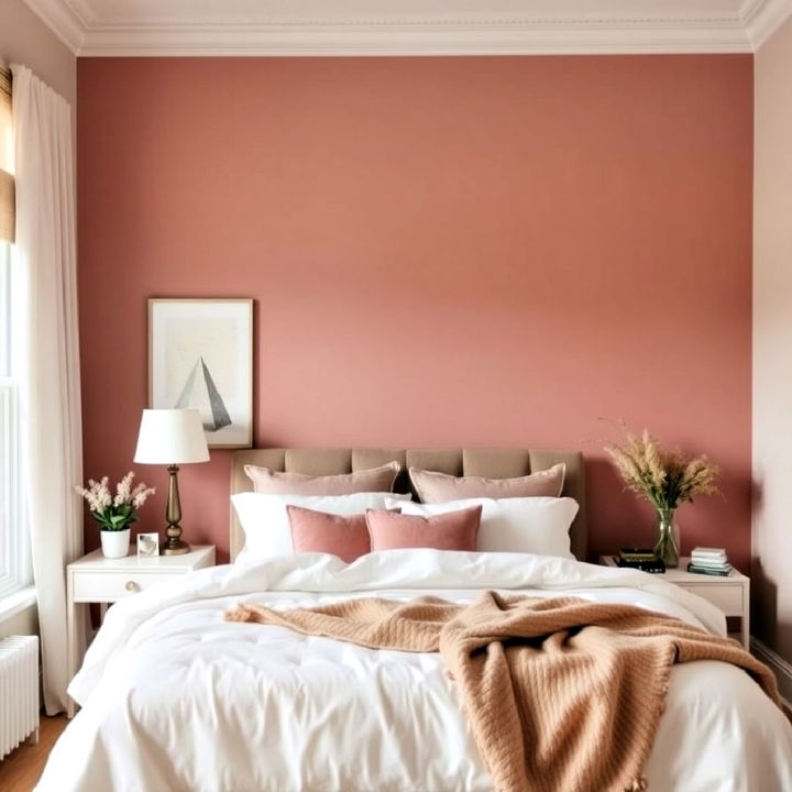 dusty rose accent wall