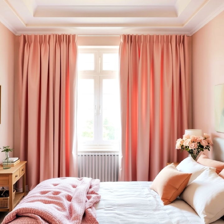 dusty rose curtains for a soft glow