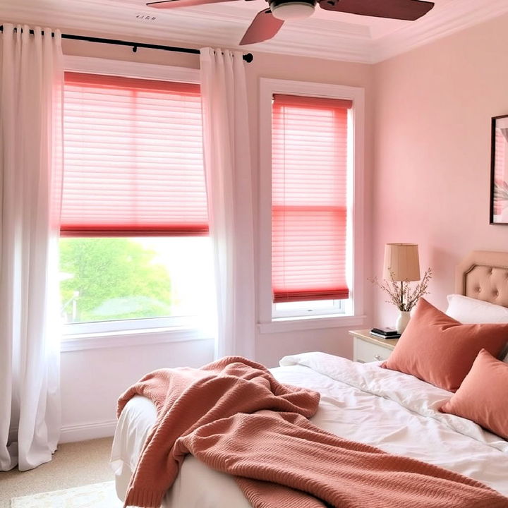 dusty rose window treatments for bedroom