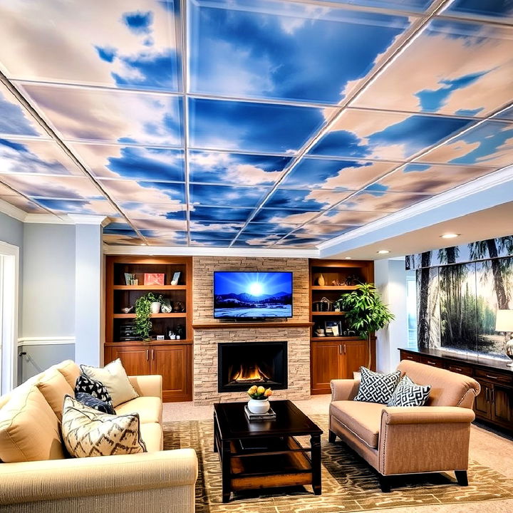 dynamic and artistic mural painted ceiling