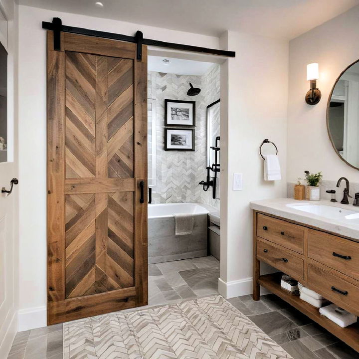 dynamic chevron pattern barn door