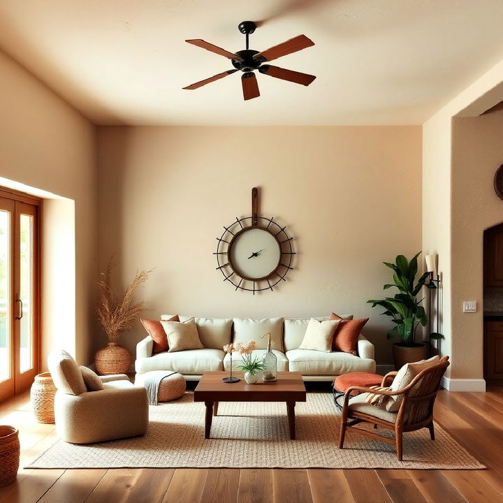 earth toned paint for primitive living room