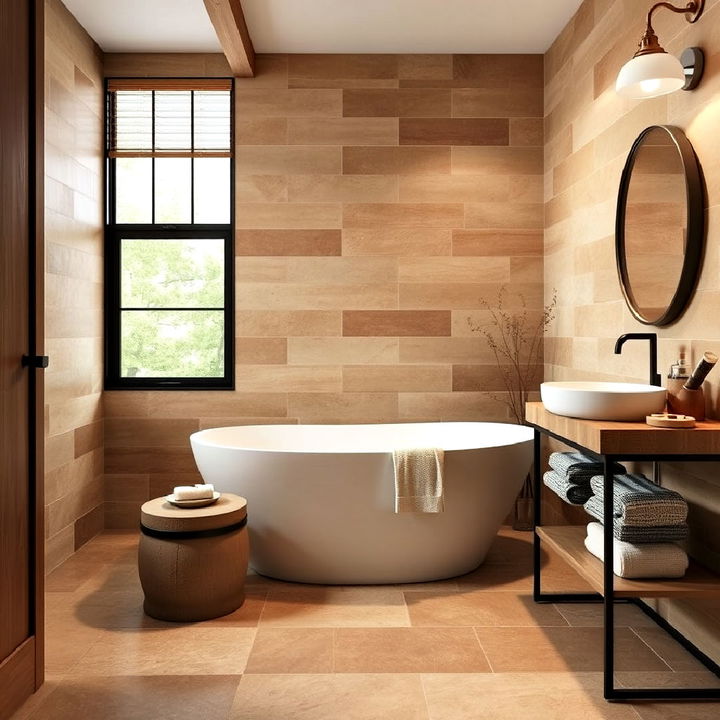 earth toned tiles for bathroom