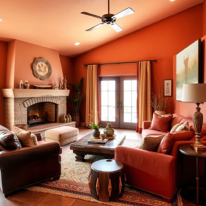 earthy color palette living room