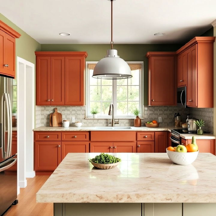 earthy paint color kitchen for a calming ambiance