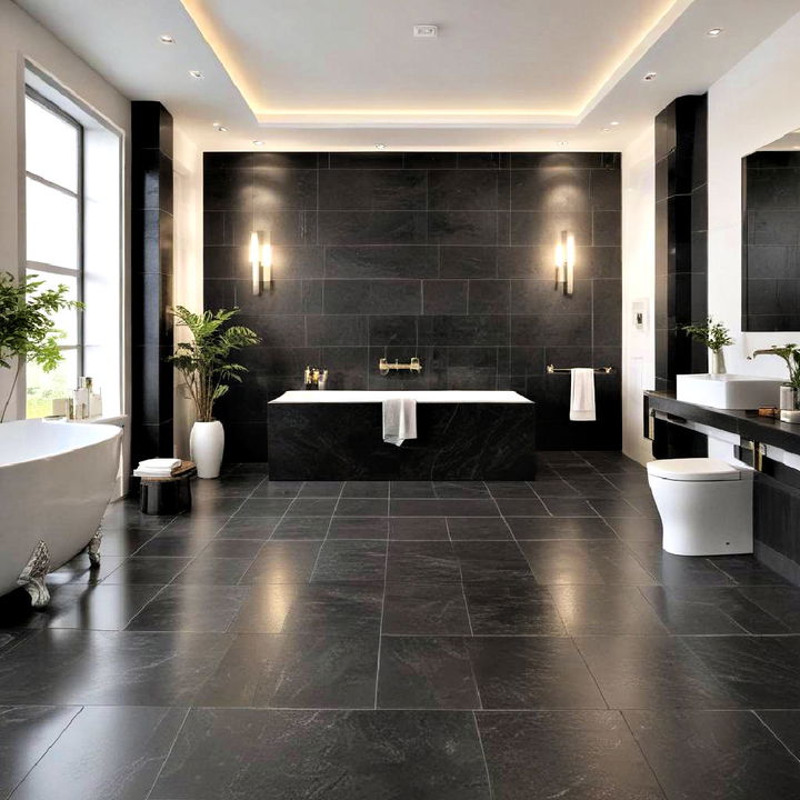 easy to maintain black porcelain tiles