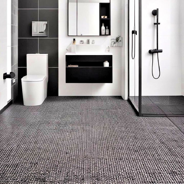 easy to replace black rubber tile mats