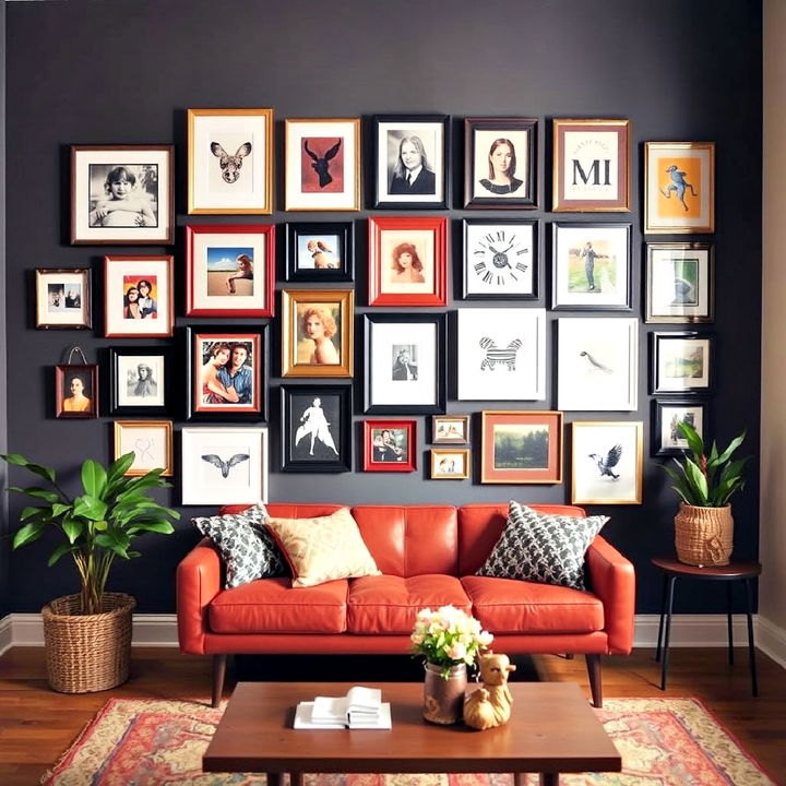 eclectic gallery wall for a dynamic vibe