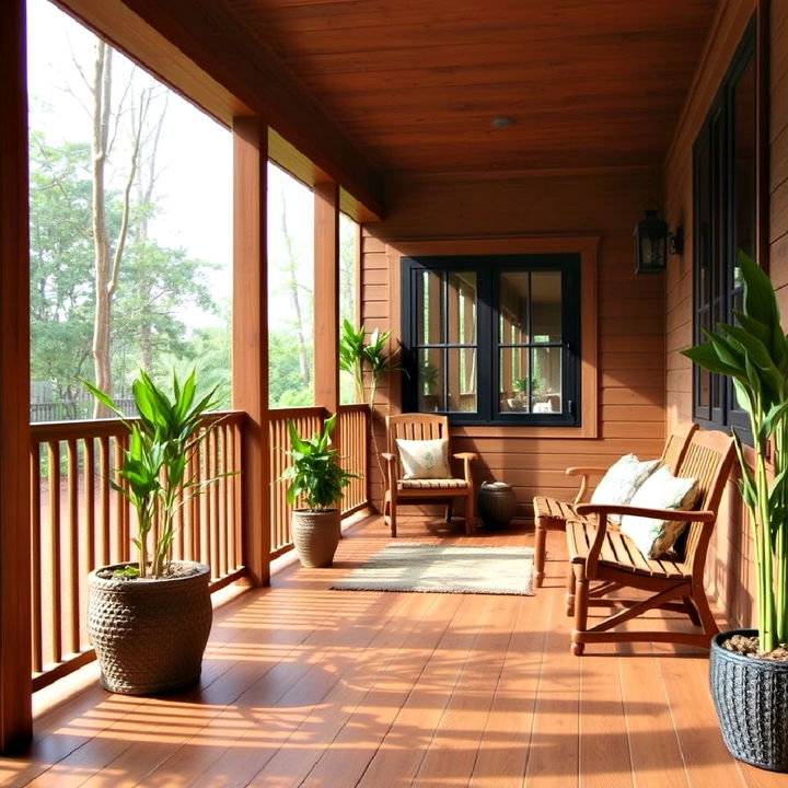 eco friendly and attractive bamboo porch flooring