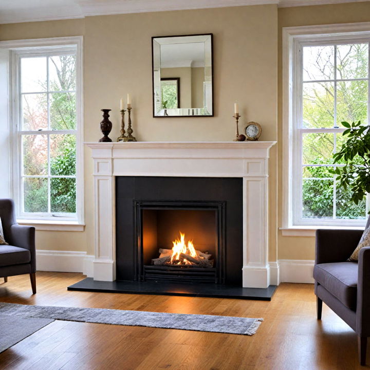 eco friendly ethanol fireplace with sash windows