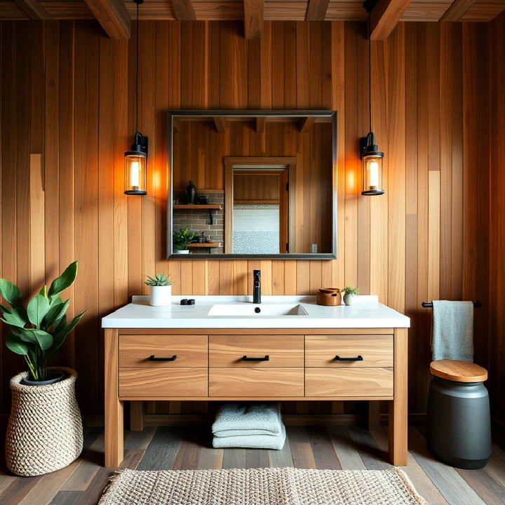 eco friendly wooden vanity for bathroom