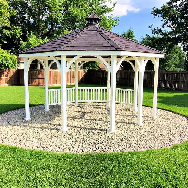 economical and stylish gravel base for gazebo