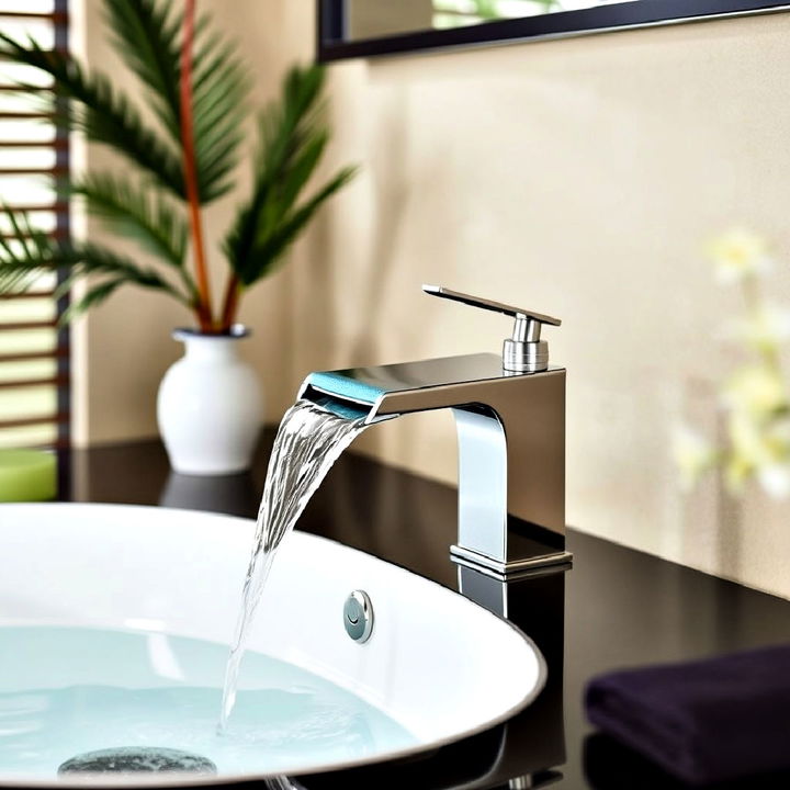 elegan waterfall faucets for tropical bathroom