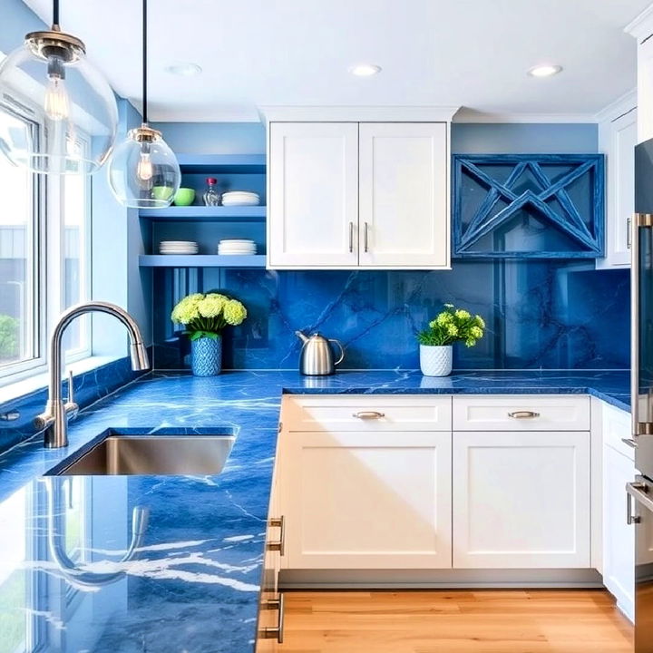 elegance blue countertops for kitchen