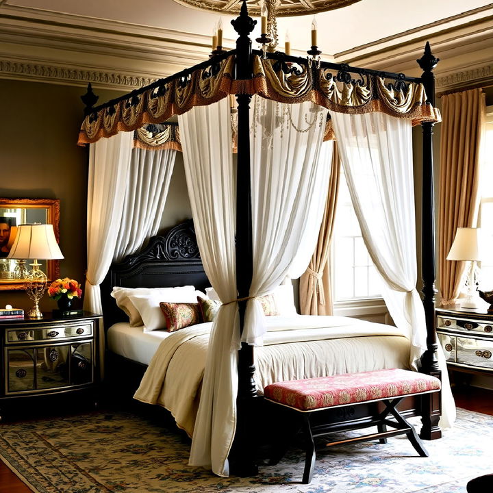 elegance canopy or four poster bed