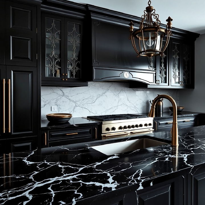 elegance dark marble countertops