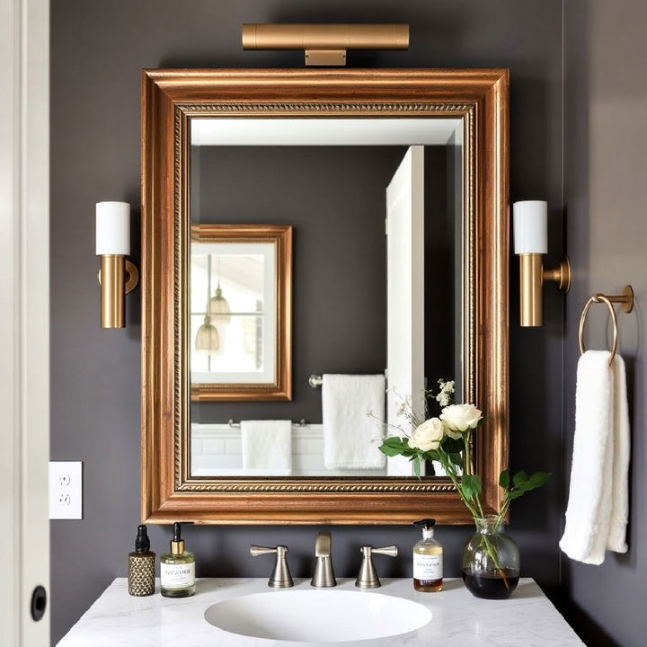 elegance framed mirror for bathroom