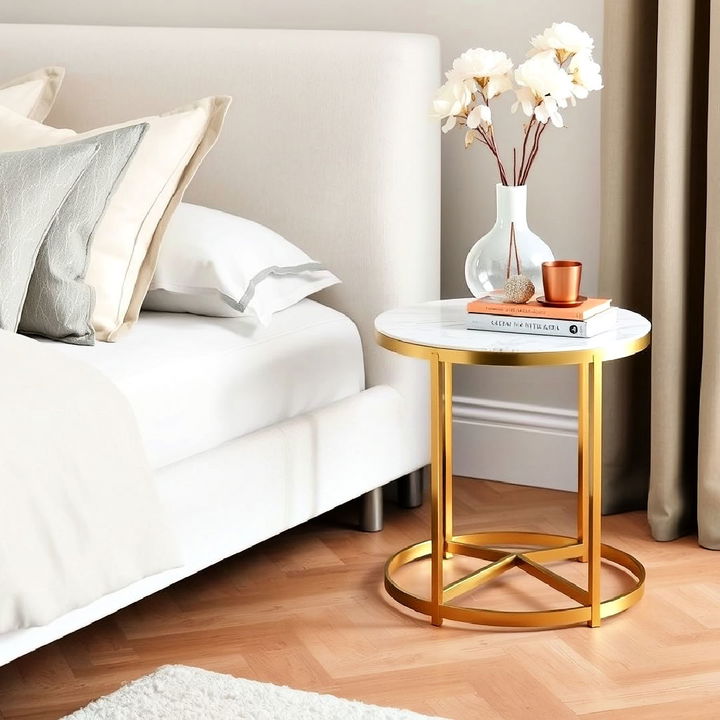 elegance gold and marble side table