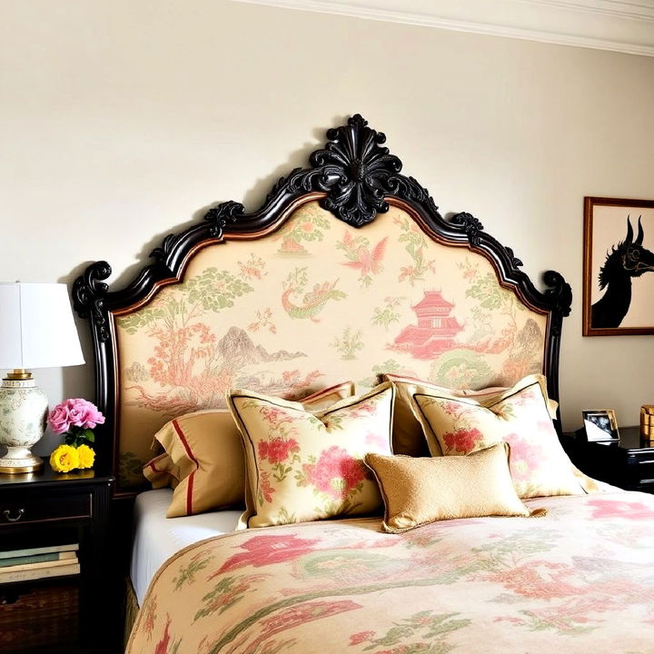 elegance ornate chinoiserie headboard