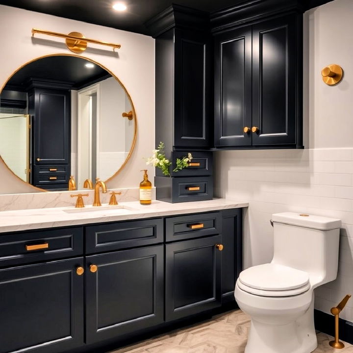 elegant black and gold fixtures