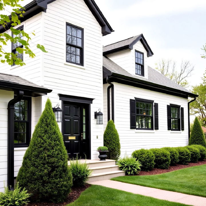 elegant black gutters and trim