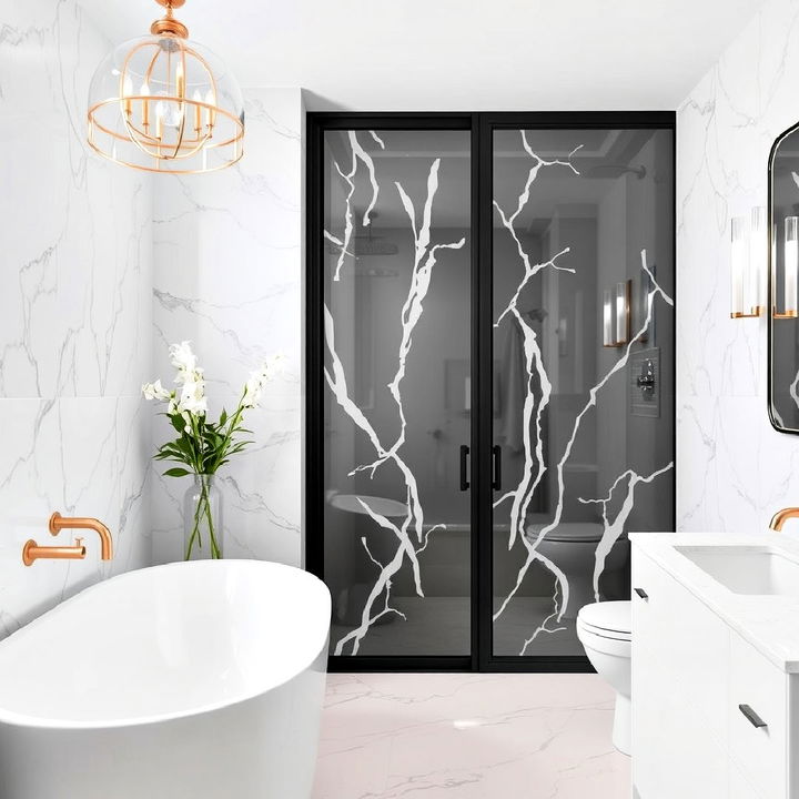 elegant carrara marble bathroom tile