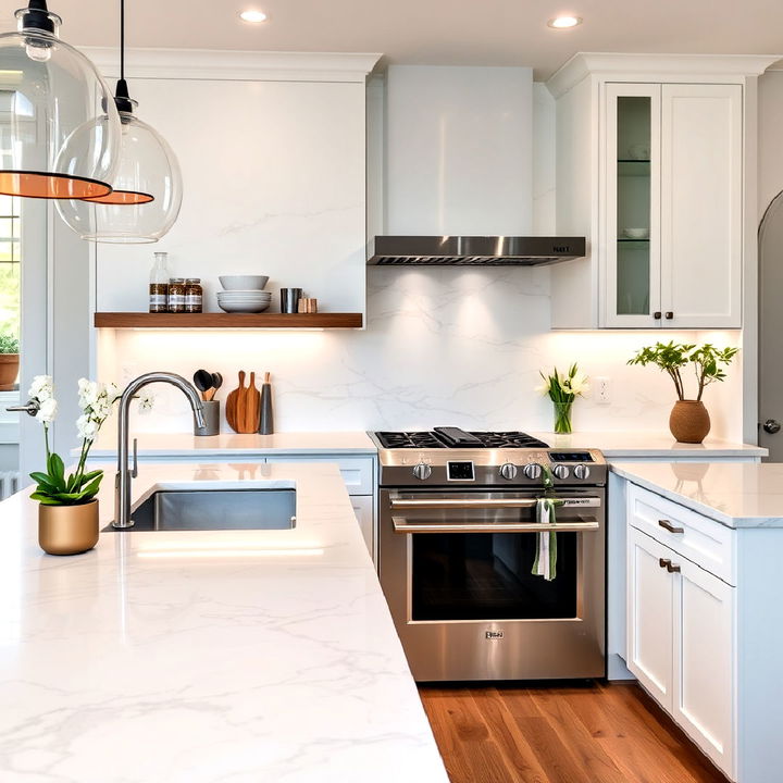 elegant carrara quartz countertop