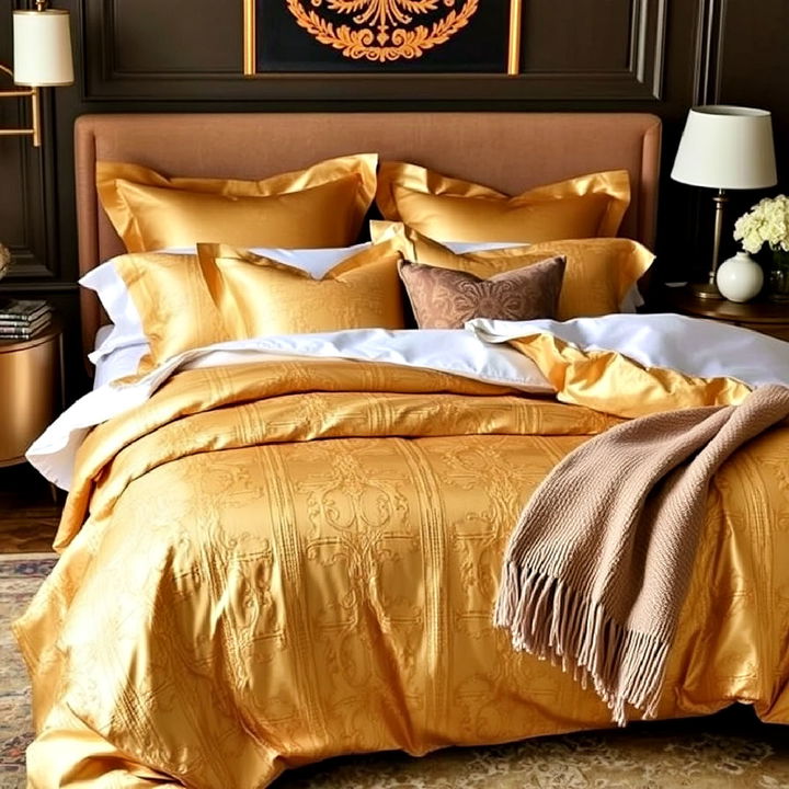 elegant gold bedding for bedroom