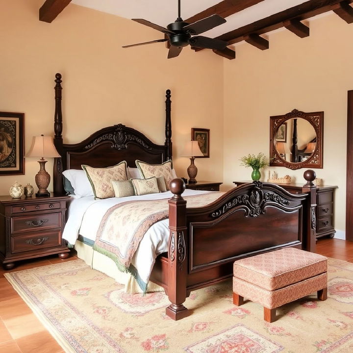 elegant hacienda style bed frame