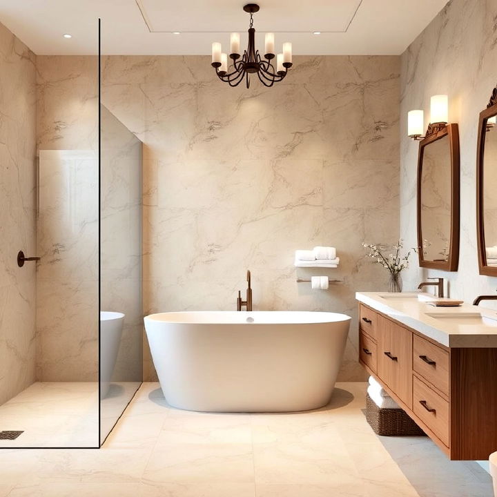 elegant limestone bathroom tiles