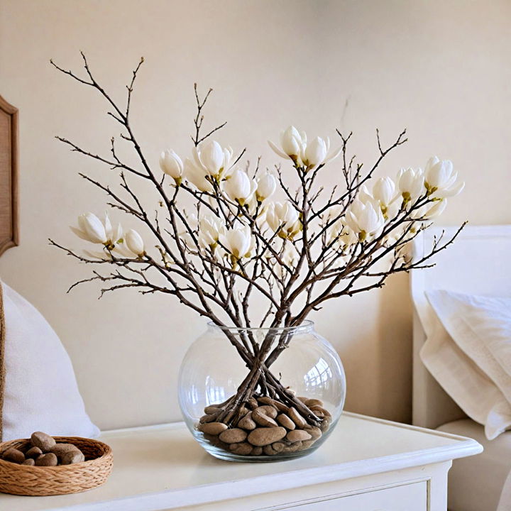 elegant magnolia branch centerpiece