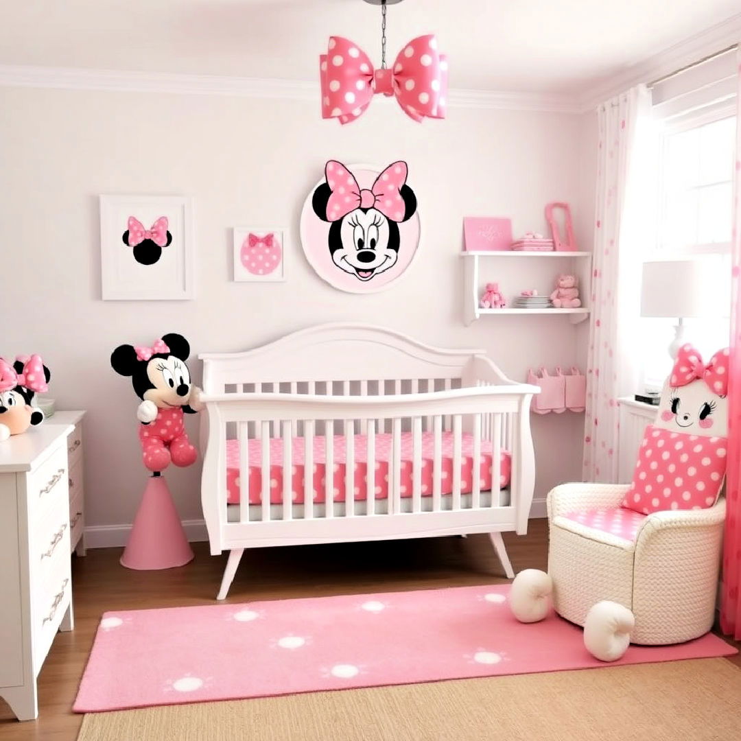 elegant minnie mouse themed nursery