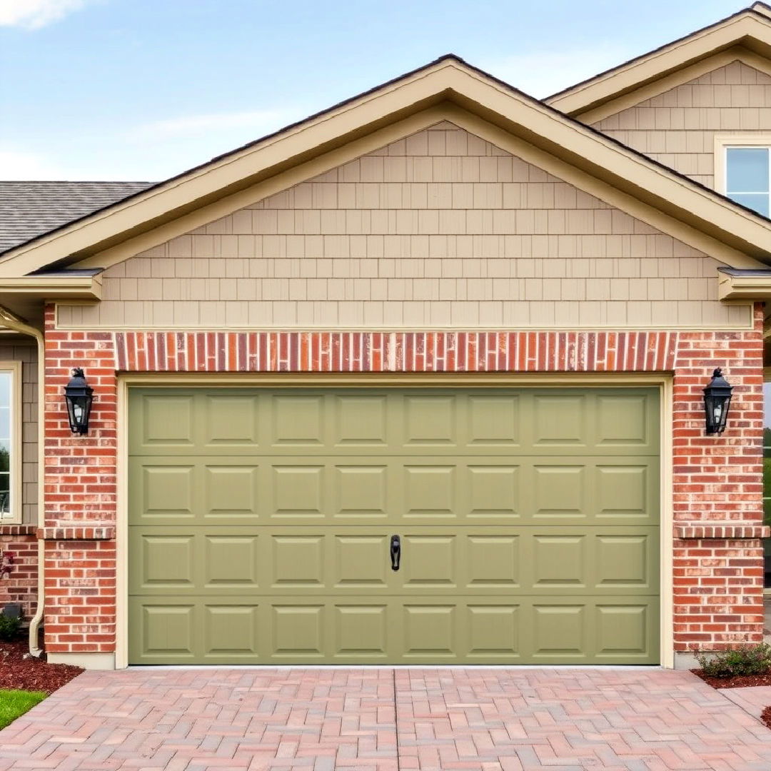 elegant olive green garage door