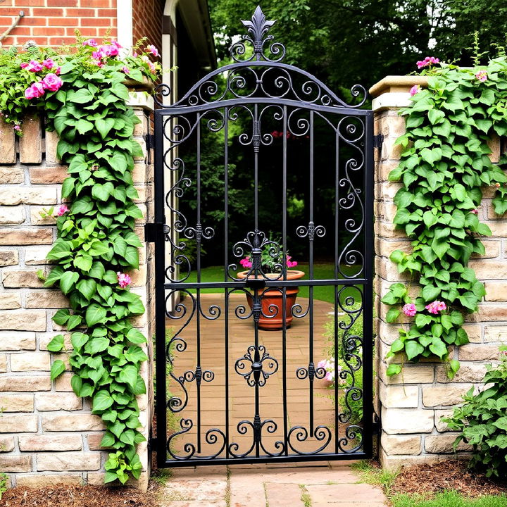 elegant wrought iron garden gate