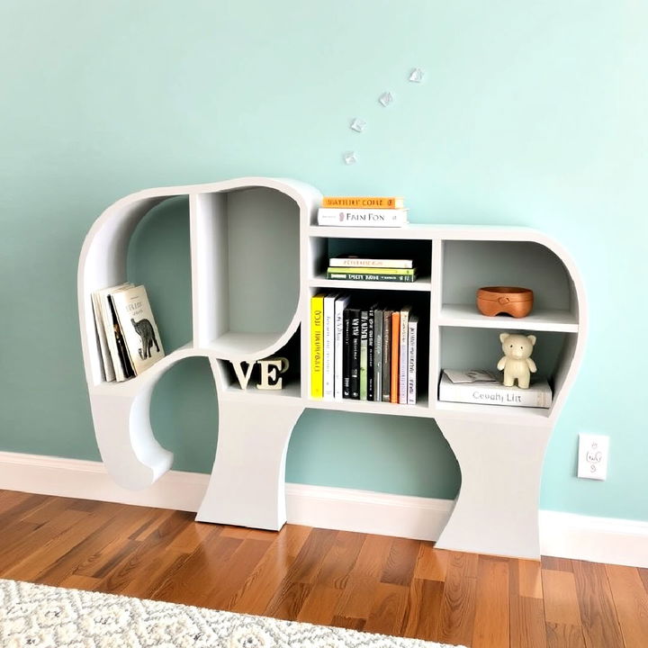 elephant shaped bookshelves for nursery