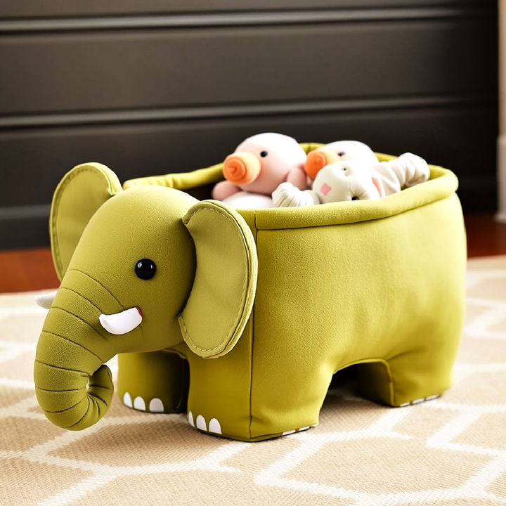 elephant shaped storage bins for nursery