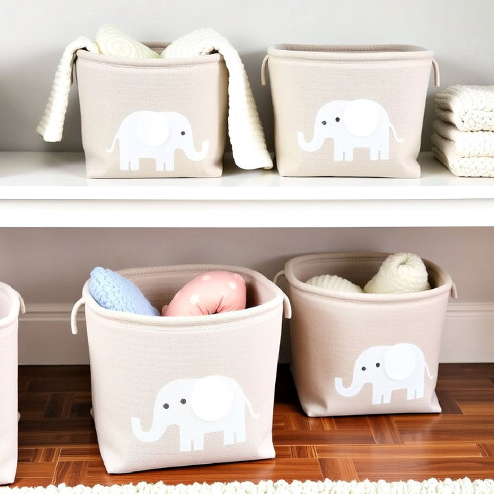 elephant storage bins for nursery