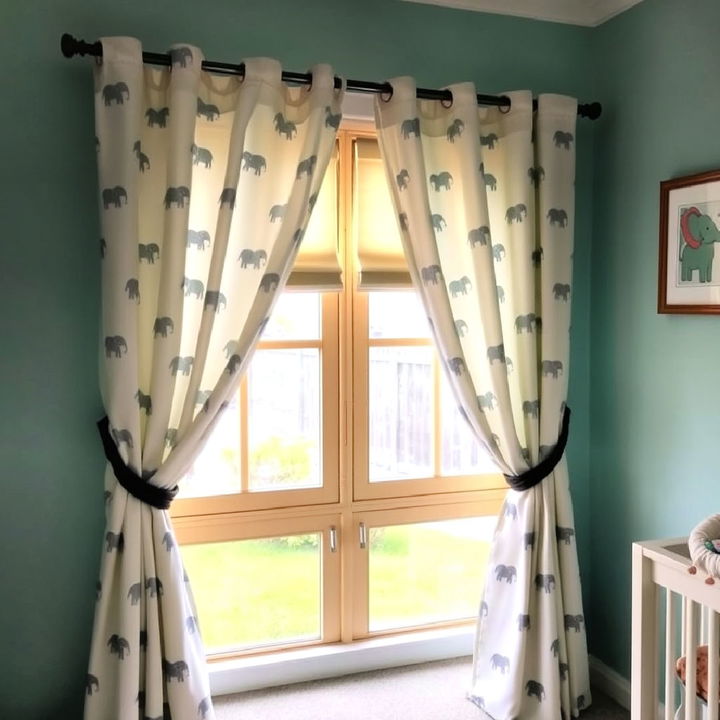 elephant themed curtains for nursery