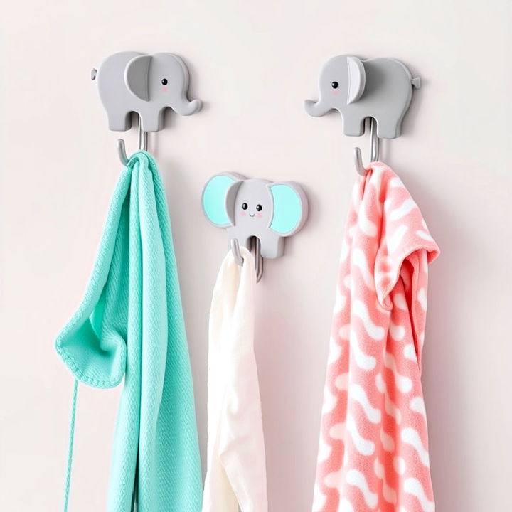 elephant themed wall hooks for nursery