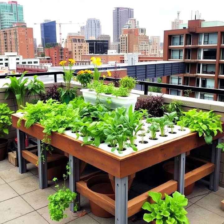 elevated urban farm terrace