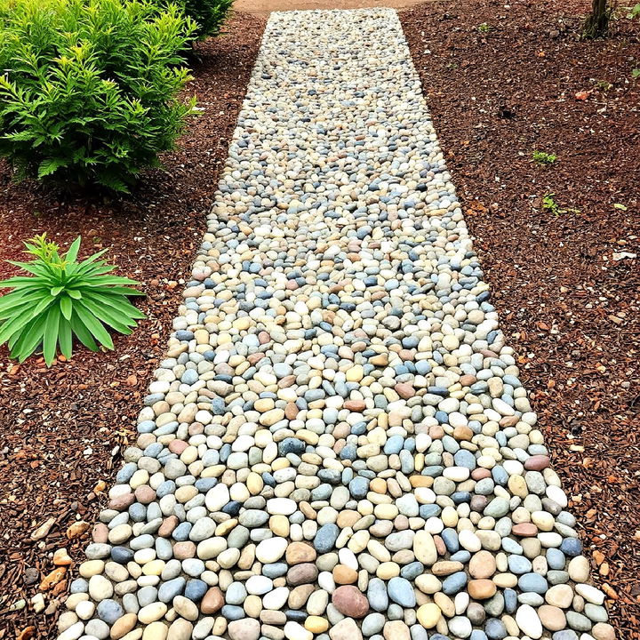 embedding pebbles into concrete paths