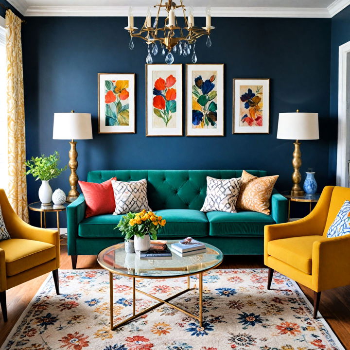 embracing bold color palettes living room