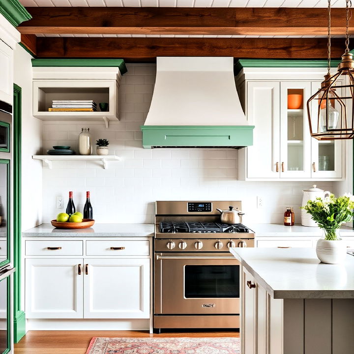 emerald green trim to add an impactful look