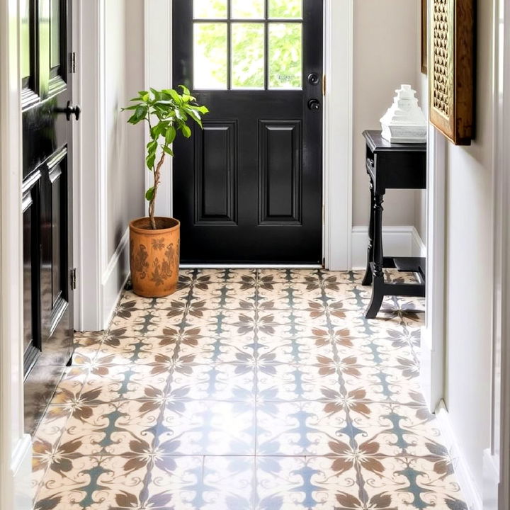 encaustic tile floor to add a vintage flair