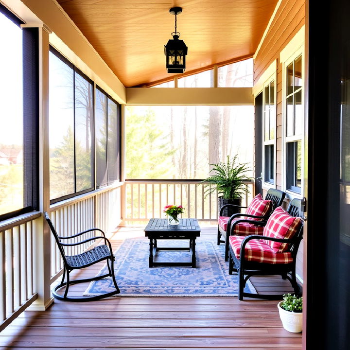 enclosed porch deck for privacy and fun